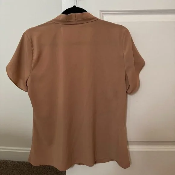 Short Sleeve Tan Blouse - Picture 6 of 7